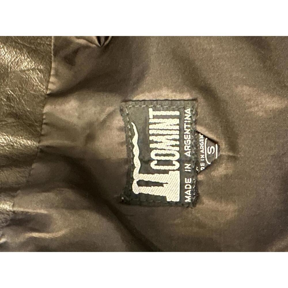 Vintage COMINT brown oversized leather bomber jacket Size Small - Picture 6 of 6